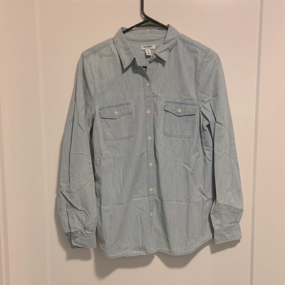 Chambray button front shirt size S